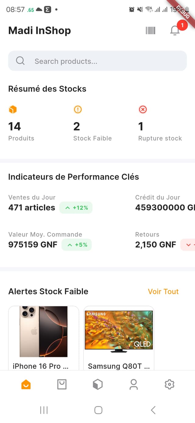Mobile view of the app
